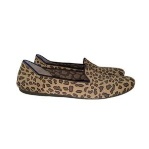 Rothy's Womens Loafer Spotted Leopard Flats Shoes Knit Slip On Round Toe Sz 10.5